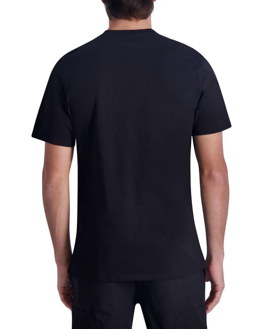 Karl Lagerfeld Black Camo Logo Cotton Graphic T-shirt for men