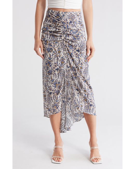 Veronica Beard Multicolor Pixie Floral Ruched Silk Blend Skirt