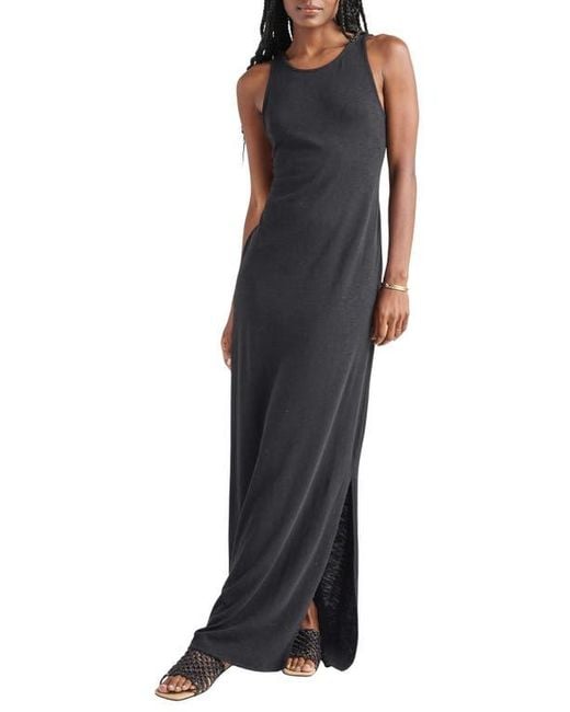 Splendid Blue Melody Cotton Blend Knit Maxi Dress