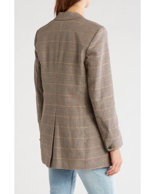 Rag & Bone Brown Charles Plaid Linen & Cotton Jacket