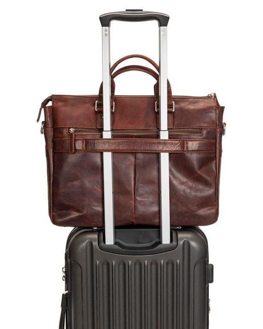 Mancini Brown Leather Briefcase for men