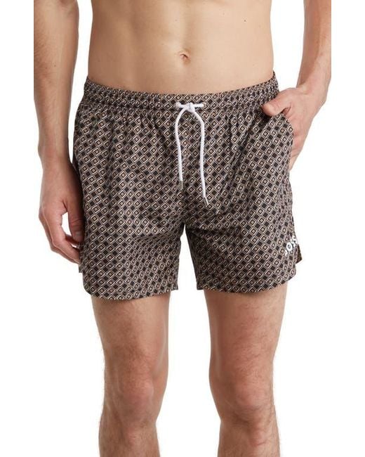 Boss Gray Como Swim Trunks for men