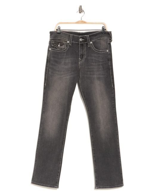 True Religion Gray Ricky T-flap Pocket Straight Jeans for men