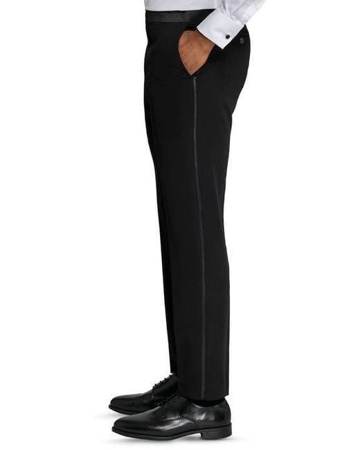Con.struct Black Stretch Tuxedo Pants for men