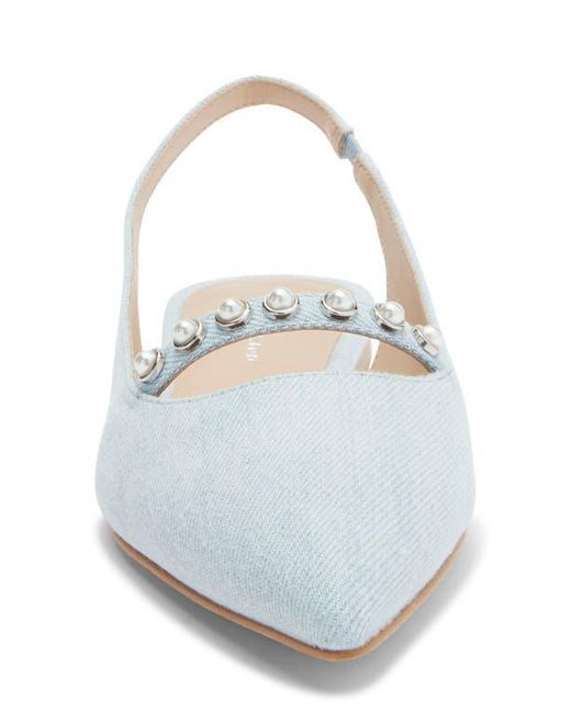Stuart Weitzman White Faux Pearl Slingback Pump