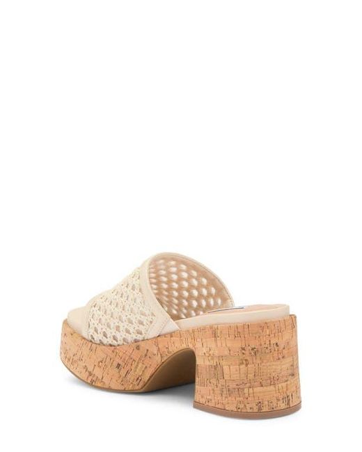 【Steve Madden】Corah ラテット プラットフォーム サンダル Steve Madden Corah Latticed Platform Sandal in Natural | Lyst