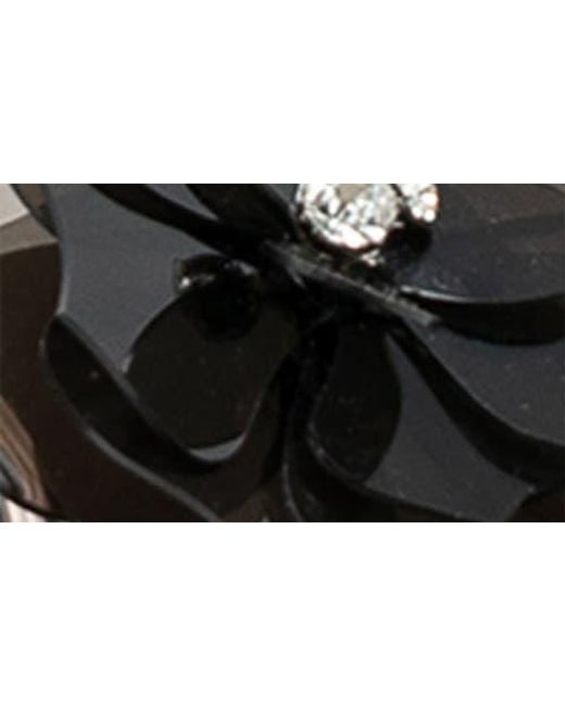 In Touch Footwear Black Maeli Flower Slide Sandal