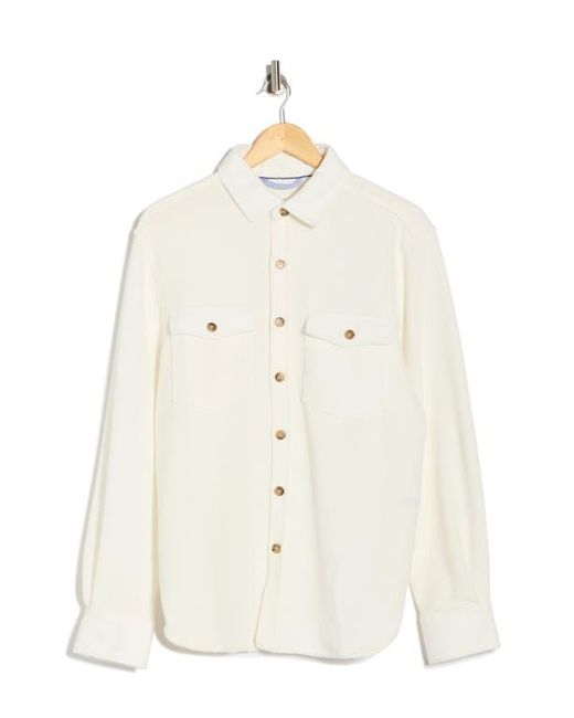 Con.struct White Solid Textured Shirt Jacket for men