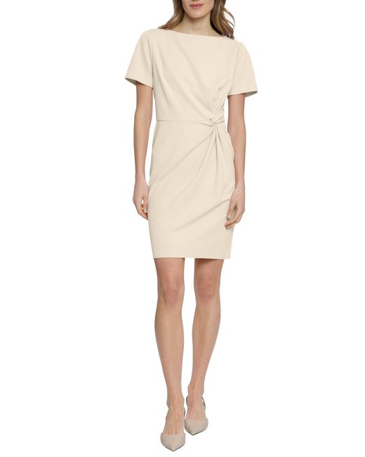 DONNA MORGAN FOR MAGGY Natural Side Twist Sheath Dress