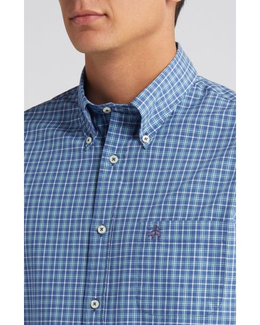 Brooks Brothers Blue Regular Fit Spring Check Dress Shirt for men