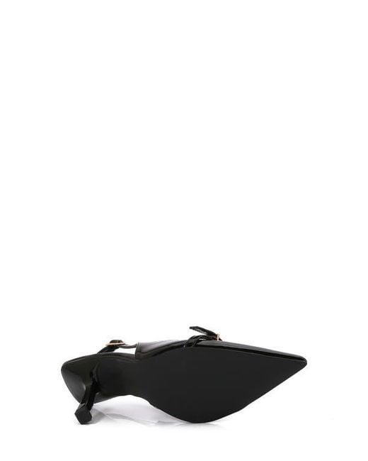 BERNESS Black Coraline Pointed Toe Slingback Pump