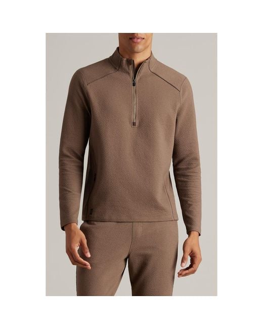 Rhone Brown Tribeca Tech Half Zip Pullover for men