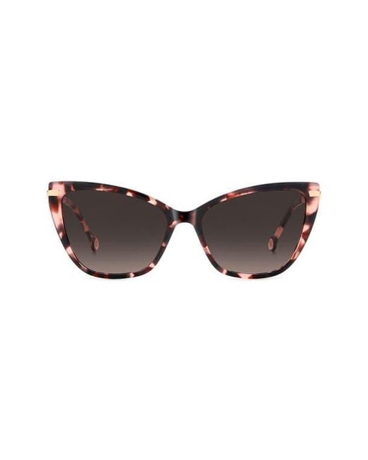 Carolina Herrera Brown 55Mm Gradient Rectangular Sunglasses