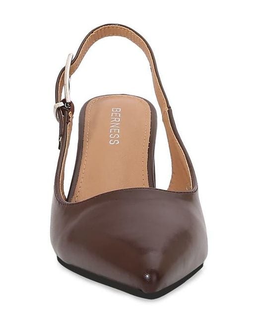 BERNESS Brown Pointed Toe Slingback Pump