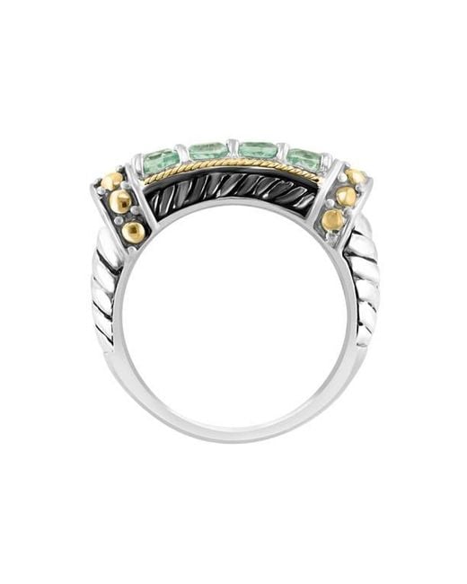 Effy Green Two Tone Amethyst Ring