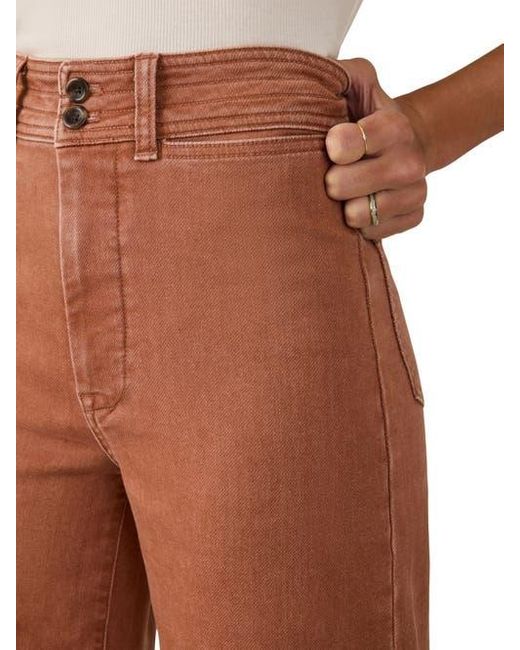 Faherty Brand Brown Terry Harbor High Waist Wide Leg Jeans