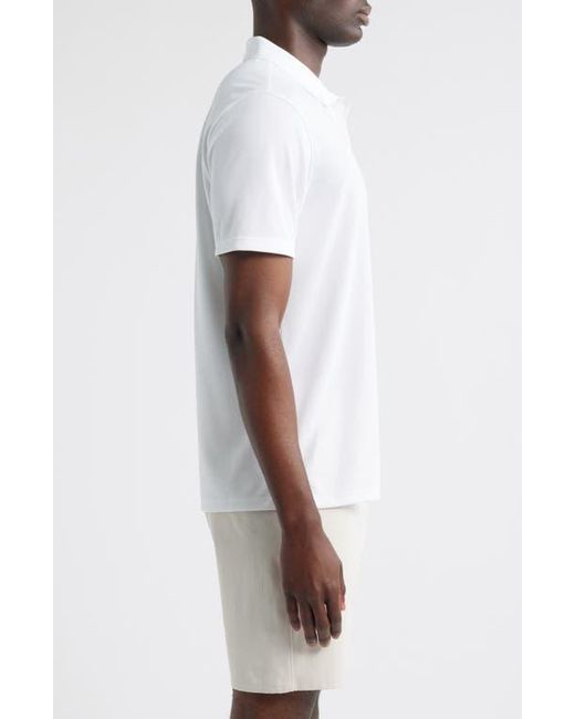 Zella White Pitch Piqué Polo for men