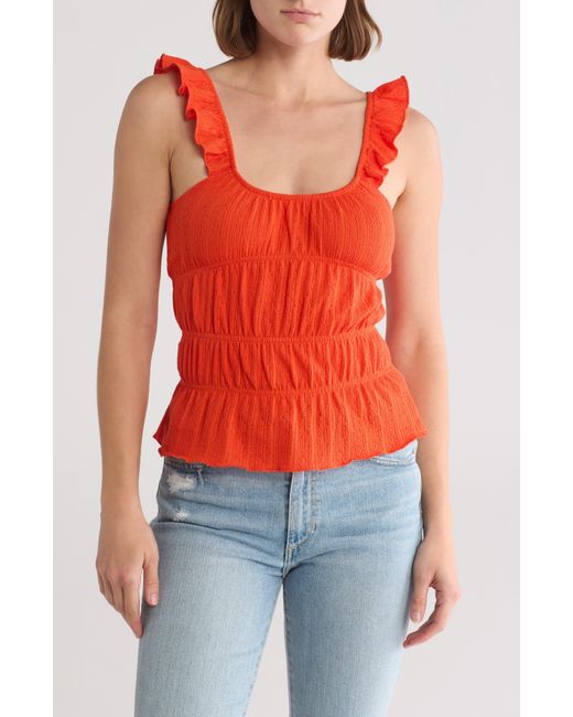 TOPSHOP Red Frill Strap Camisole