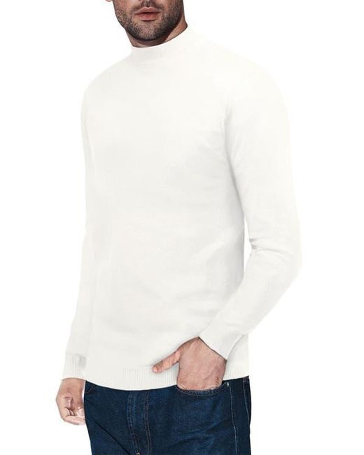 Xray Jeans White Mock Neck Knit Sweater for men