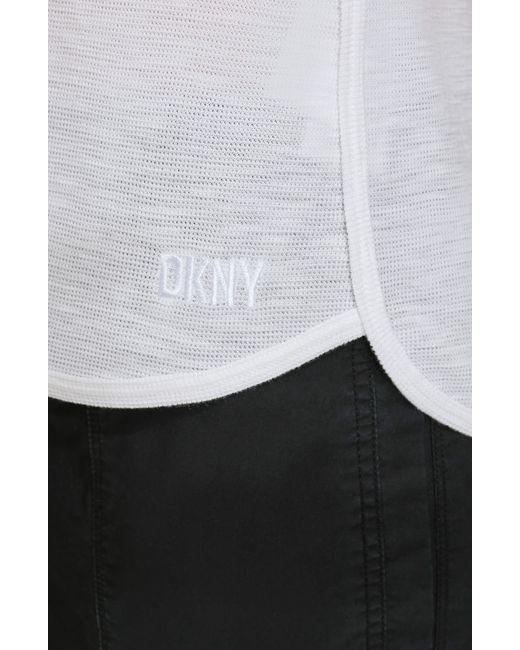 DKNY White Waffle Texture T-shirt