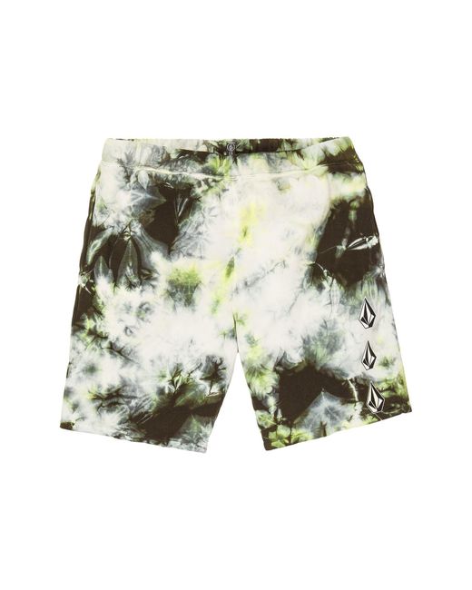 Volcom Green Iconic Stone Fleece Shorts for men