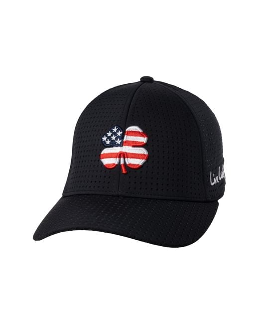 Black Clover Black Usa Perforated Trucker Snapback Hat for men