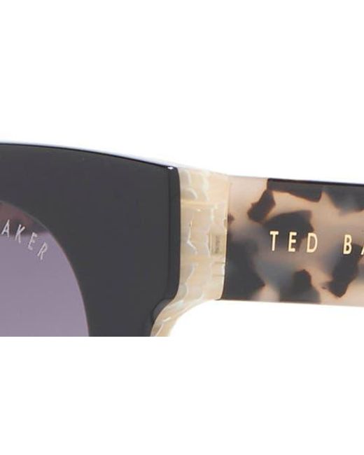 Ted Baker Black 50Mm Round Sunglasses