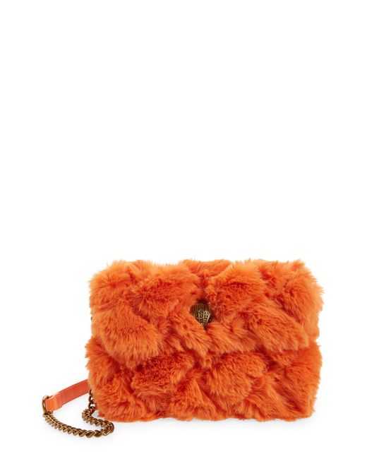 Kurt Geiger Orange Medium Kensington Faux Fur Crossbody Bag
