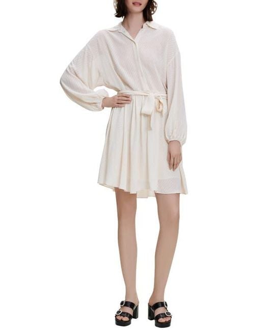 sachin and babi light blue dress Maje Women's White Rialto Embroidered Long Sleeve Shirtdress
