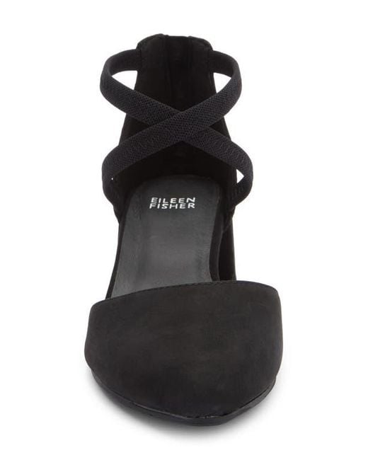 Eileen Fisher Black Venice Block Heel Pump