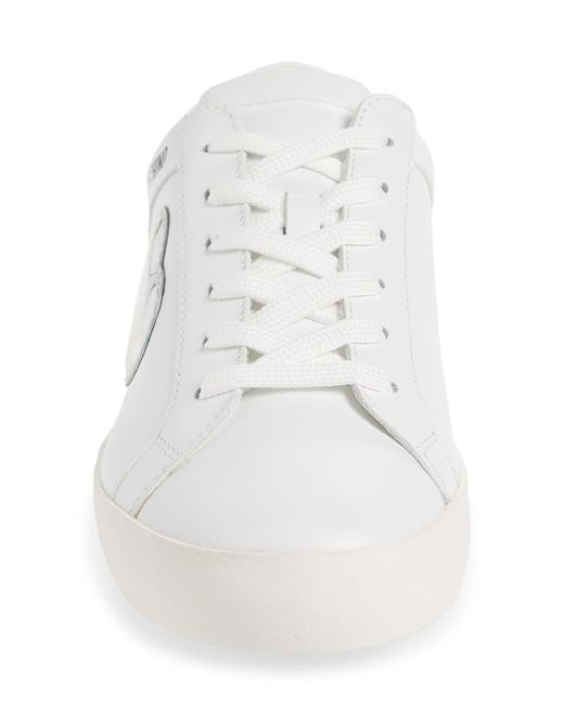Love Moschino White Metallic Heart Low Top Sneaker