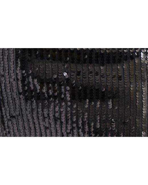 Steve Madden Black Ronan Sequin Long Sleeve Midi Dress