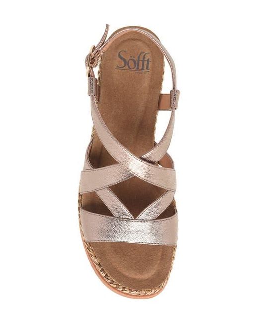 Söfft Natural Devyn Slingback Espadrille Platform Wedge Sandal