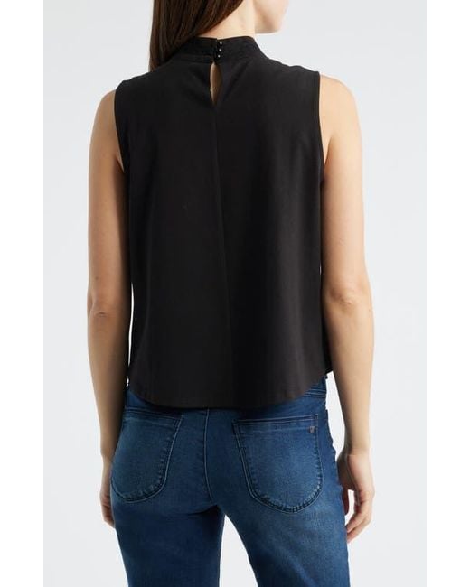 Wit & Wisdom Black Sleeveless Mock Neck Shell