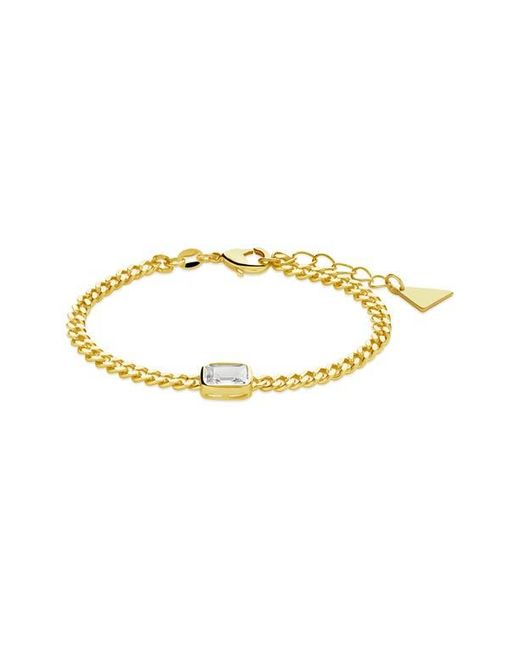 Sterling Forever Metallic Harper Cubic Zirconia Chain Bracelet