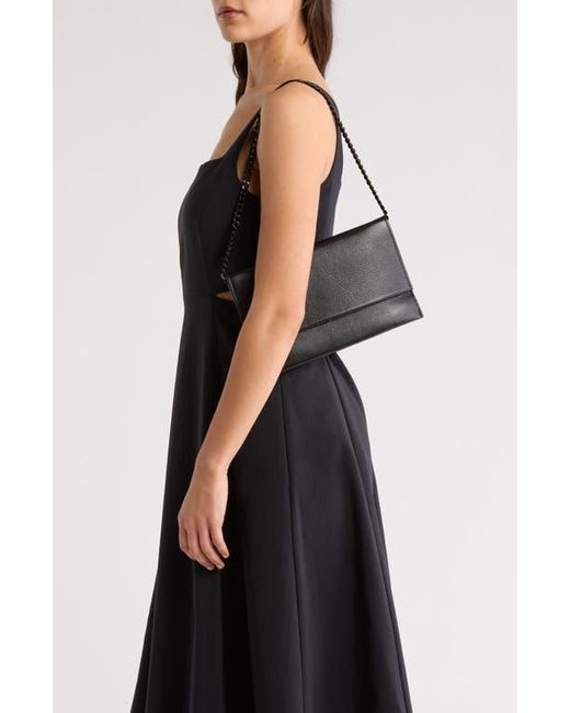 Rebecca Minkoff Black Lou Flap Pebbled Leather Clutch