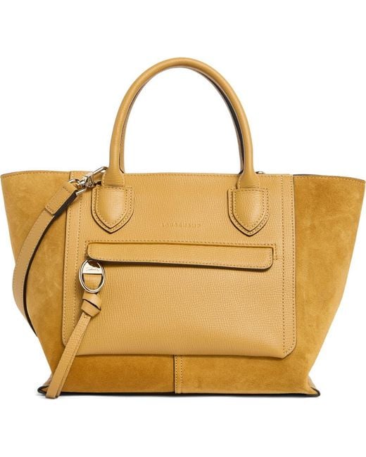 Longchamp Metallic Mailbox Medium Leather Tote