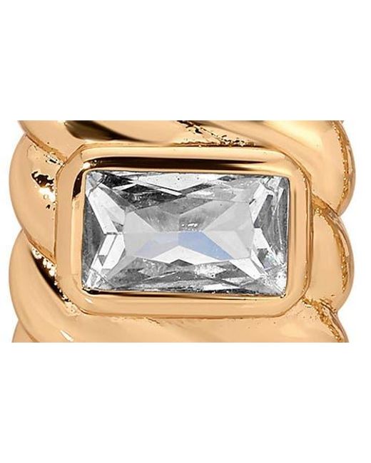 Ettika Metallic Textured Half Hoop Earrings