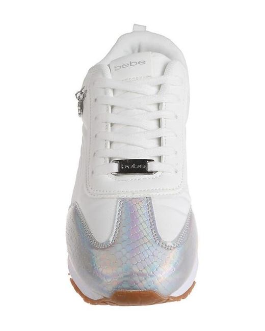 Bebe White Jogger Low Top Sneaker