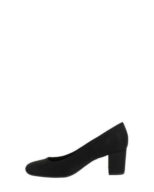 Easy Street Black Classic Block Heel Suede Pumps
