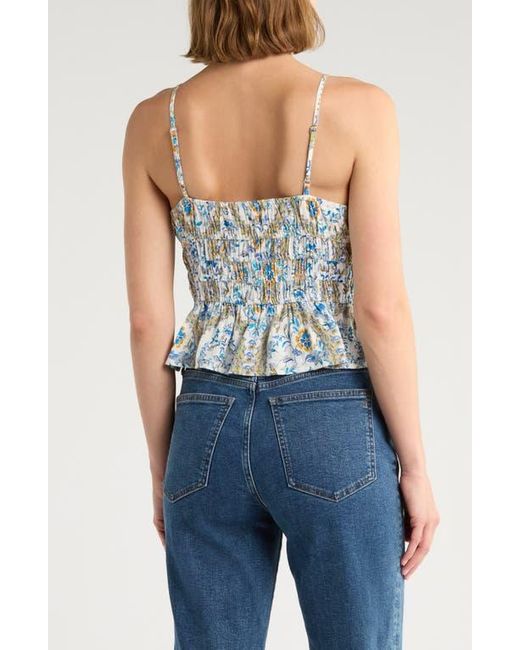 NSR Blue Strappy Smocked Camisole