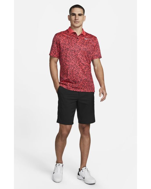 Nike Red Dri-fit Victory+ Tee Print Performance Golf Polo for men
