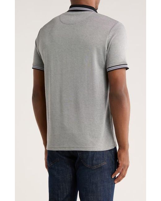 Denim and Flower Gray Tipped Quarter Zip Knit Polo for men