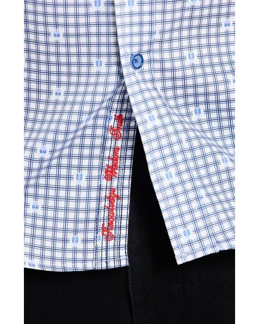 Robert Graham Blue Keith Long Sleeve Button-Up Shirt for men