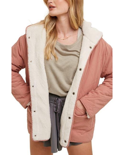 Wishlist Reversible Faux Shearling Lined Hooded Jacket in Wishlist Reversible Faux Shearling Lined Hooded Jacket in