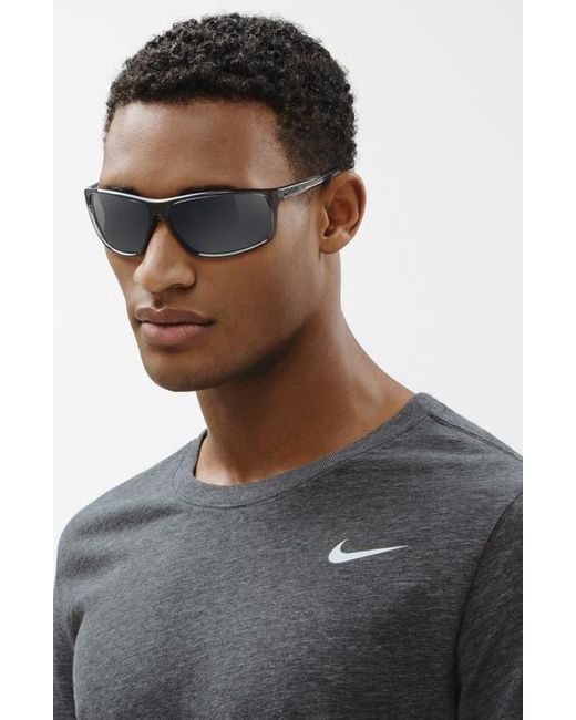 Nike Brown Adrenaline 66Mm Rectangular Sunglasses for men