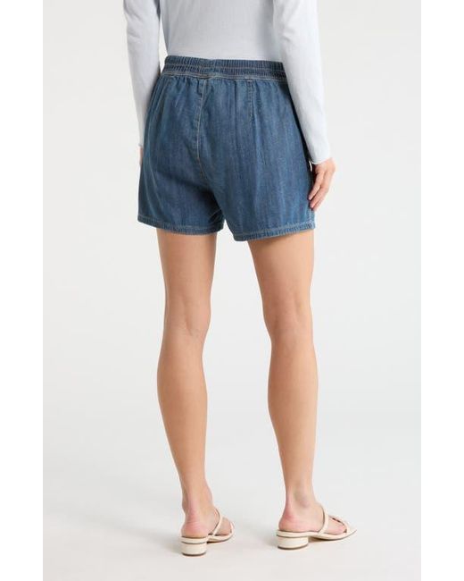 James Perse Blue Drawstring Denim Shorts