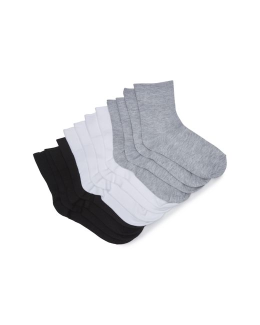 Memoi Gray 6-pack Comfort Cuff Anklet Socks