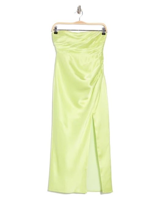Cinq À Sept Yellow Neve Strapless Satin Gown