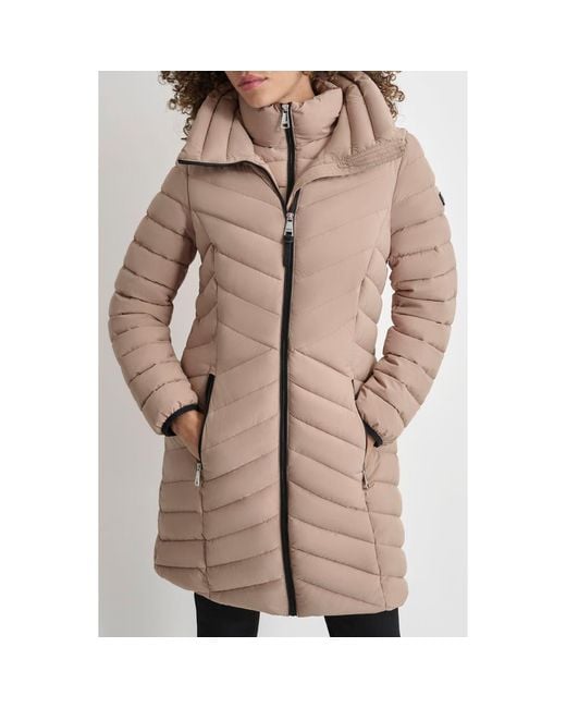 Dkny asymmetrical packable puffer coat online